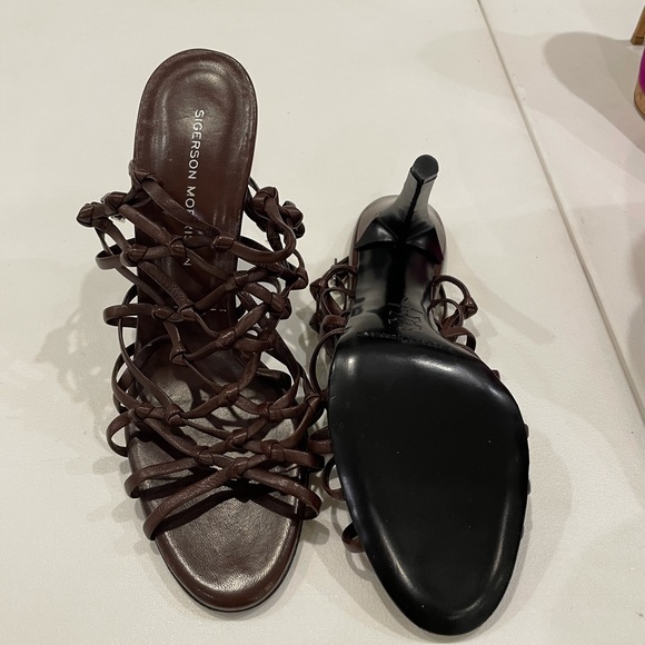 Sigerson Morrison Brown Caged Heels - Picture 7 of 7